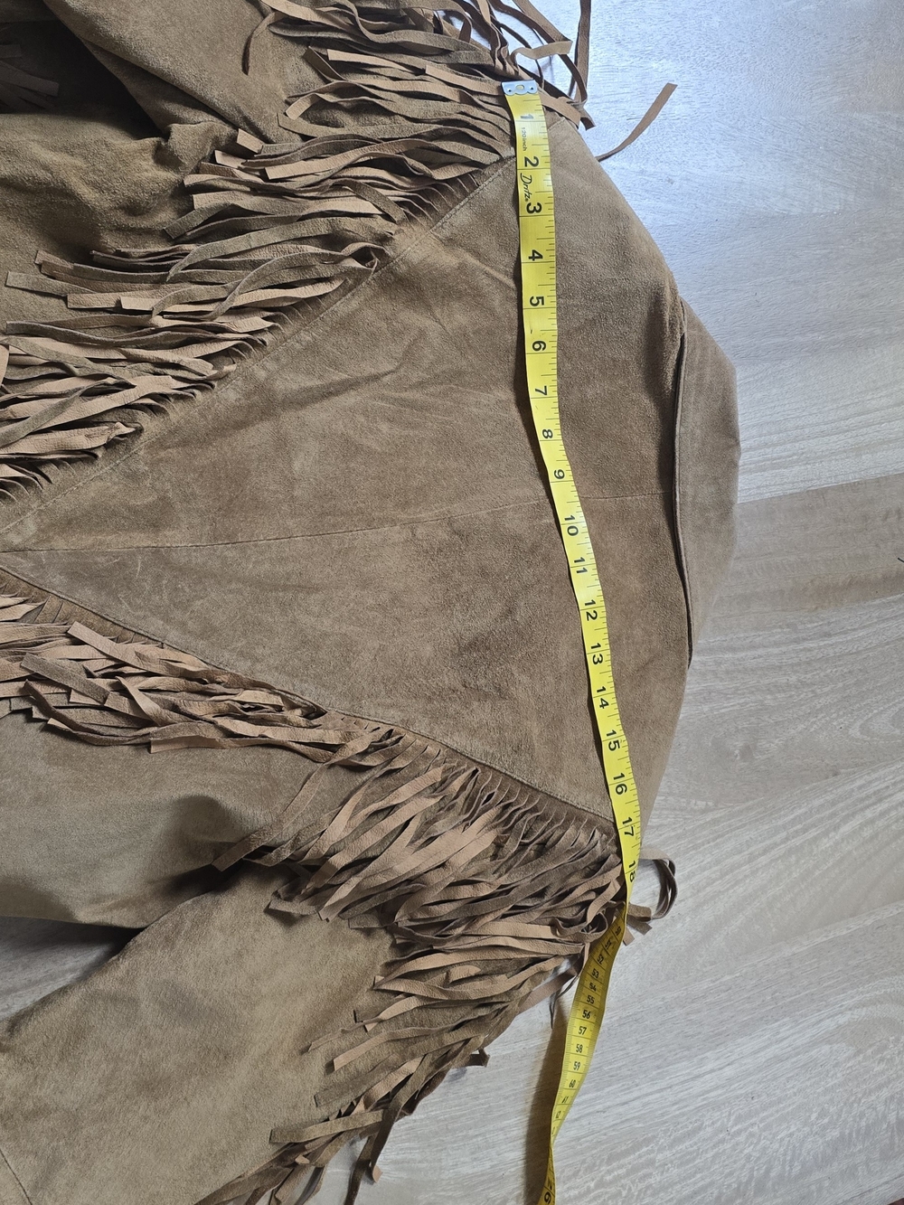 Vtg Fox Run Tan Suede Leather Fringe Jacket Cropped Western Boho Cowgirl Size S - Picture 5 of 14